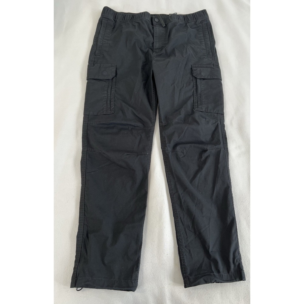 H&M Mens Joggers Pants‎ Black Cargo Sz Large